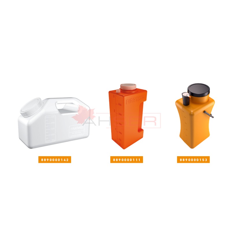 24 Saatlik İdrar Toplama Kabı Kulplu 3000 ml Dikey