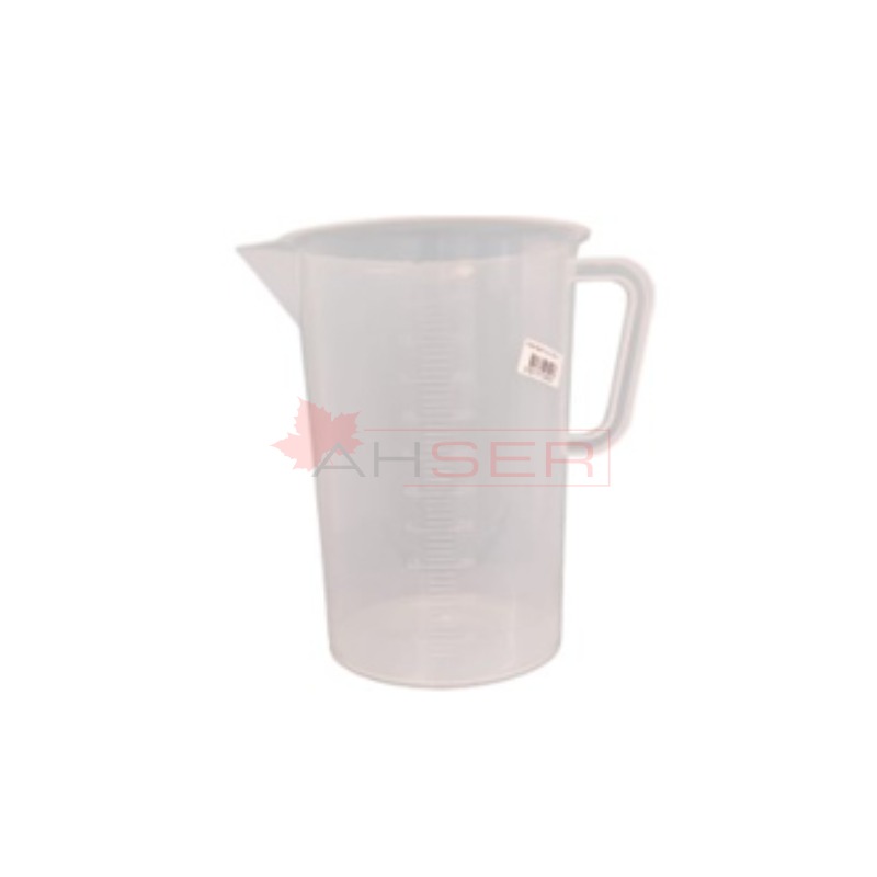 Beher -Kulplu,Plastik (PP) Mat, Taksimatları Kalıp Üzerine Baskılı 1000 ml