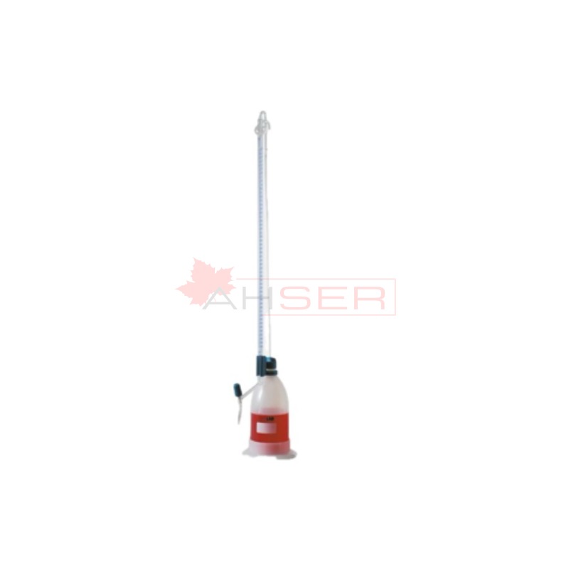 büret - otomatik - ŞİLLİNG - şeffaf - AS kalite - grup sertifikalı - şelbah çizgili - mavi skala - 50 ml