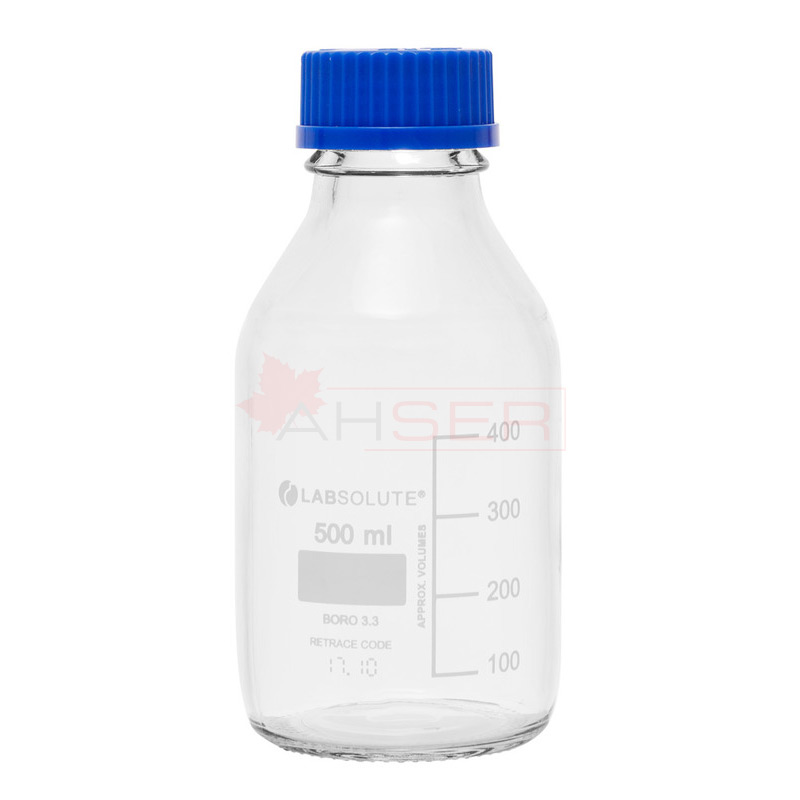 Mavi Vida Kapaklı Otoklavlanabilir Şişe 500 ml