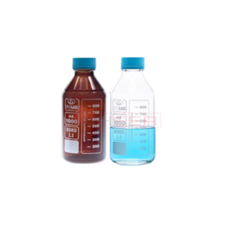 şişe - borosilikat cam - amber - vidalı kapaklı - 20000 ml