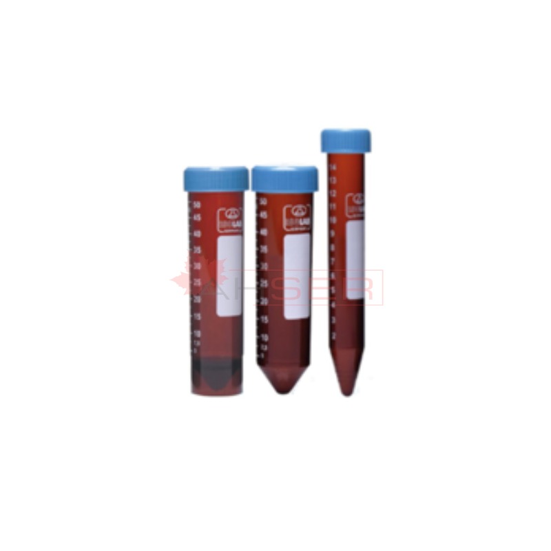 tüp - santrfüj - amber - P.P - vidalı kapaklı - 15 ml - DNA/RNA free - gamma steril - tekli ambalaj