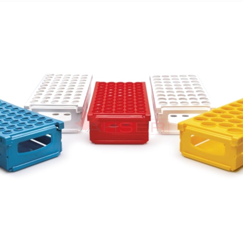 tüp standı - katlanabilir - 50 delik - 18 mm tüpler için - turuncu